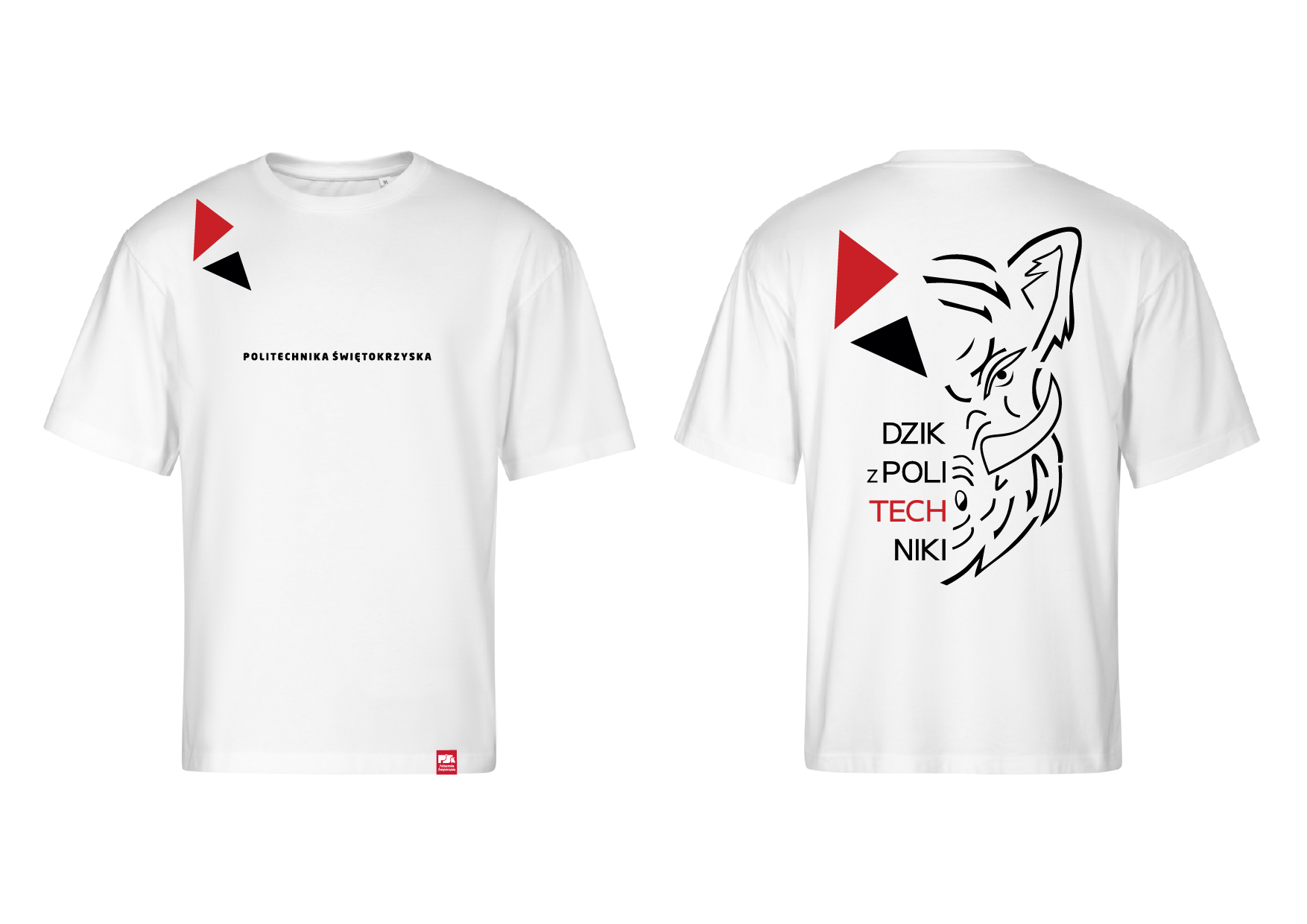 Koszulka oversize Politechnika Świętokrzyska- Biała - obrazek 7
